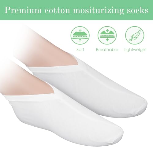 Moisturizing Cotton Socks for Dry Feet - Overnight Spa Treatment