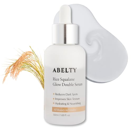 Rice Squalane Glow Double Serum ? Korean Hydrating Serum with Olive Squalane 5%, Rice Extract ? Glass Skin, Anti-Pigmentation, Even Skin Tone, 50ml / 1.69 Fl.oz