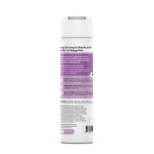 Hello Bello Soft Lavender Conditioner | Hypoallergenic, pH-Balanced & Dermatologist-Tested, Plant Based Formula for Babies and Kids | 10 FL Oz