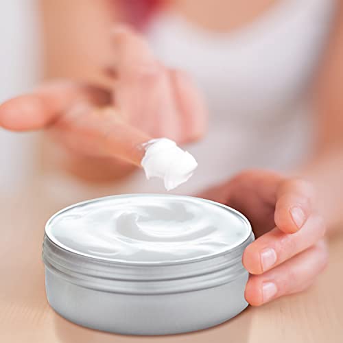 2 Ounce Aluminum Tin Jar Refillable Containers 60 ml Aluminum Screw Lid Round Tin Container Bottle for Cosmetic,Lip Balm, Cream, 60 Pack