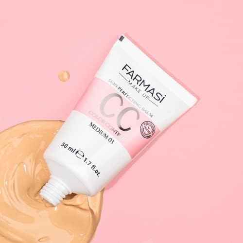 FARMASi Makeup CC Cream 1.7 Fl Oz (Medium), Pure, Natural and Flawless Finish, Medium to Full Coverage, All-Day Hold, All Skin Types, Zen Mascara Extension Lash 0.27 Fl Oz