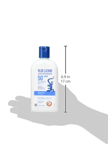 Blue Lizard SENSITIVE Mineral Sunscreen with Zinc Oxide, SPF 50+, Water Resistant, UVA/UVB Protection with Smart Bottle Technology - Fragrance Free, 8.75 oz.