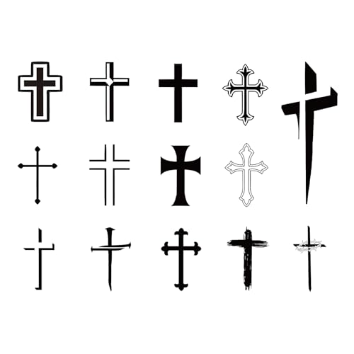 Cross Temporary Tattoos Men – 11 Christian Designs, Waterproof