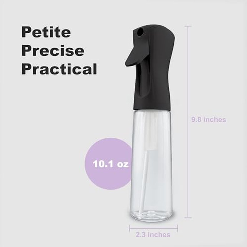 2 Pack Continuous Fine Mist Spray Bottles for Hair