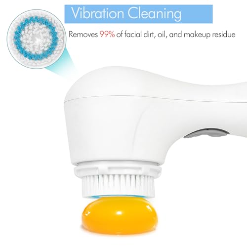 Microtree Electric Facial Cleansing Brush, Sonic Vibrating Rechargeable Face Scrubber Exfoliator, 2 Speeds for Gentle Clean, Face Brushes for Cleansing, Waterproof Face Wash Brush