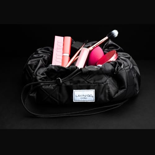 Lay-n-Go Cosmo Drawstring Makeup Bag Organizer – 20" Black