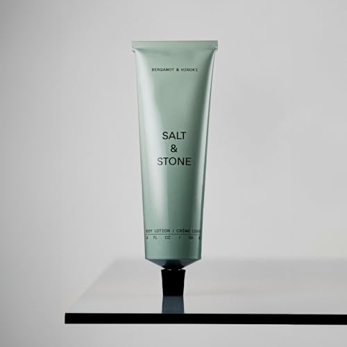 Salt & Stone Body Lotion | Scented Daily Body Lotion for Women & Men | Hydrates, Nourishes & Softens Skin | Restores Dry Skin | Fast-Absorbing | Cruelty-Free & Vegan (100 ml) (Bergamont & Hinoki)