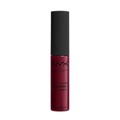 NYX Soft Matte Metallic Lip Cream in Madrid - Cranberry Red