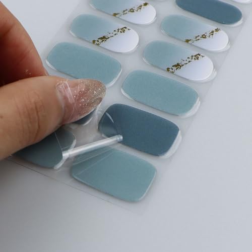 JMEOWIO Semi Cured Gel Nail Strips - 20 Polish Wraps for Easy DIY Art