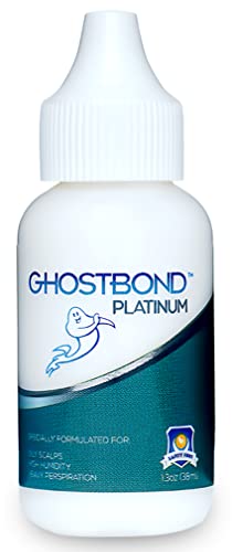 GHOSTBOND Platinum Water Resistant Wig Glue for Extreme Heat - 1.3oz - Hair Replacement Adhesive for Poly and Lace Wigs. Invisible Bonding Hair Glue - Strong Hold Lace Front Glue