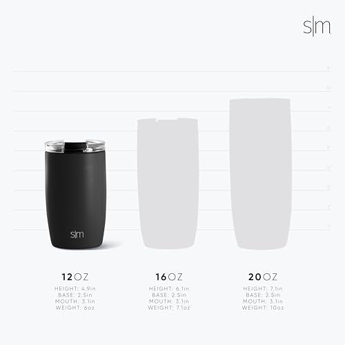 Simple Modern Travel Coffee Mug Tumbler with Flip Lid | Reusable Insulated Stainless Steel Cold Brew Iced Coffee Cup Thermos | Gifts for Women Men Him Her | Voyager Collection | 12oz | Sea Glass Sage