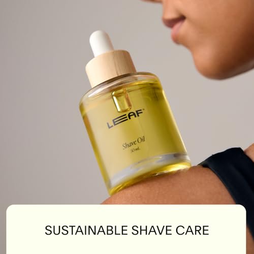 Leaf Shave | Leaf Care Set - Includes Shave Oil (1.7 fl oz) and Calming Serum (1 fl oz), Reusable Glass Bottles for Pre- and Post-Shave Skin Care