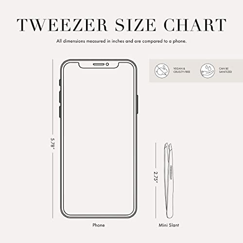 Tweezerman Mini Slant Tweezer - Tweezers for Eyebrows, Travel Tweezers for Eyebrows, Facial Hair (Neon Pink)