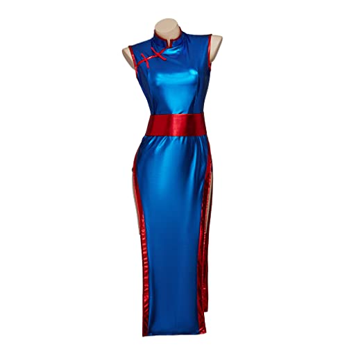 iSHOWcos Women's Sexy Blue Cheongsam Dress Halloween Suit