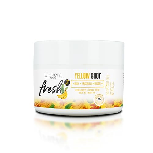 SALERM - Deep Repair Hair Mask - Biokera Fresh Yellow Shot Mask - 250 ml - Hydrates, Repairs, and Protects Hair - Anti-Frizz - Sulfate-Free and Paraben-Free