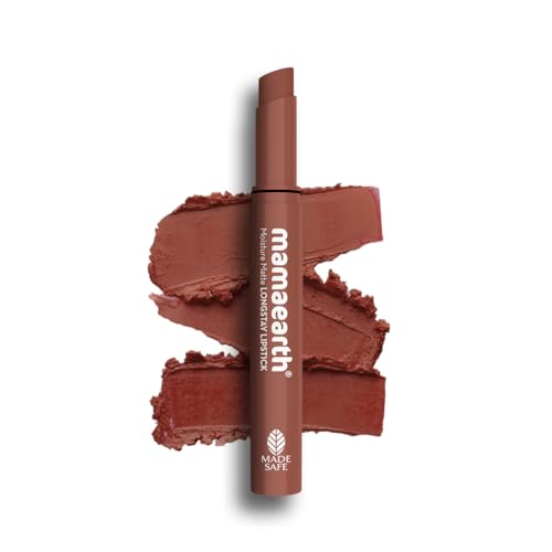 Mamaearth Moisture Matte Lipstick (05 - Espresso Brown) | Infused with Vitamin E | 12-Hour Long Stay & 8-Hour Moisture Lock | Cruelty-Free & Smudge-Proof | 0.07 Oz/2g
