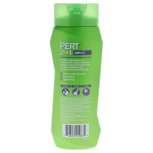 PERT 2 in 1 Complete Plus Scalp Care Shampoo and Conditioner - Itchy Scalp Treatment - Sulfate Free Shampoo and Conditioner for Healthy Hair - 13.5 oz