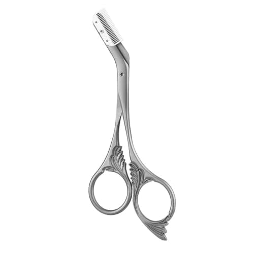 Eyebrow Scissors with Comb & Guard, Stainless Steel