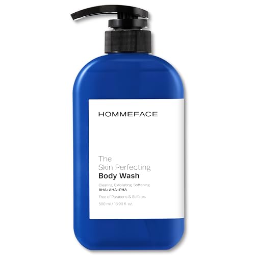 HommeFace Men¡¯s The Skin Perfecting Body Wash with Pump, 16.9 Fl. Oz. - Korean Skincare Technology for Body Acne with BHA, AHA, PHA