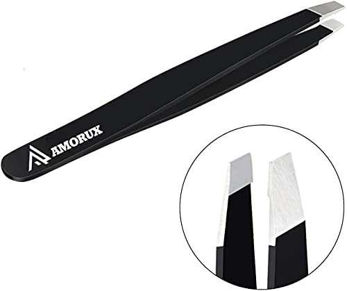 Stainless Steel Eyebrow Tweezers for Facial Hair Removal - Precise, Non-Slip, Professional
