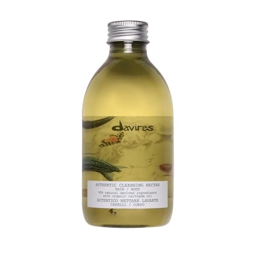 Davines Authentic Cleansing Nectar, Multi-Functional Shampoo & Body Wash - Gentle Oil-Based Cleanser with 98% Natural Ingredients - Hydrates Hair & Skin, 9.47 Fl Oz