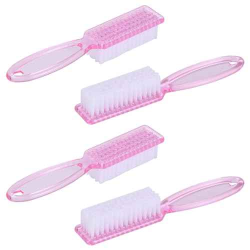 Yebeauty Nail Brush Fingernail Cleaner, 4 Pcs Hand Scrub Cleaning Brush Plastic Hand Finger Toes Scrubbing Brush, Pedicure Nail Scrubber