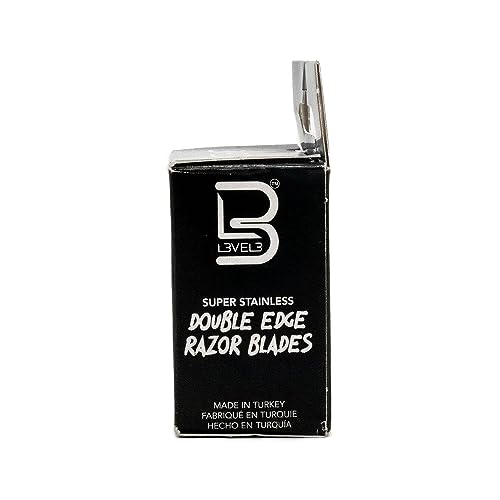 L3 Double Edge Razor Blades - Platinum Coated, Stainless Steel Razor Blades for the Close Shave - for Double Edged Safety Razors - 100 Count (3)