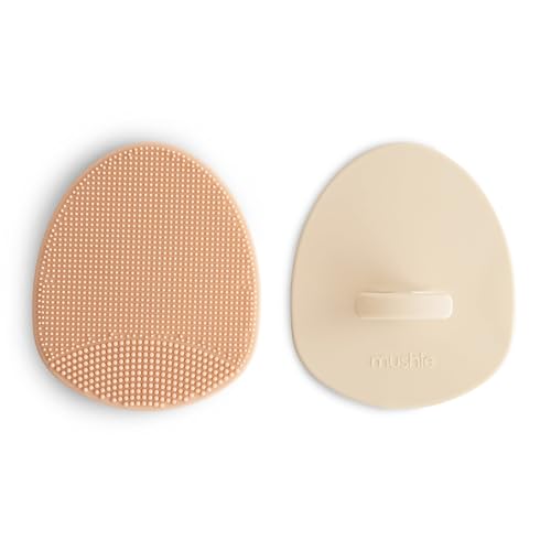 Mushie Baby Cradle Cap Brush - Soft Silicone, 2-Pack