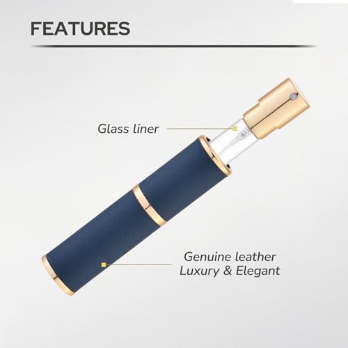 10ml Travel Perfume Atomizer - Refillable Leather Textured Spray Bottle