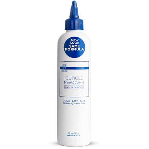 Cuticle Remover & Softener Liquid for Nails ? Blue Cross Professional Nail Care with Lanolin, Hydrating Treatment for Dry Cuticles & Hangnails, Made in USA, 8oz