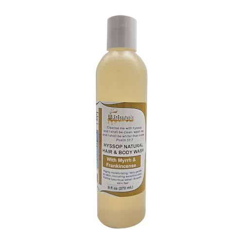 Cleanse Me With Hyssop Natural Hair and Body Wash, Organic Hyssop Infused Shampoo and Body Wash for Nourishing and Refreshing Hair & Body Cleansing (Myrrh and Frankincense)