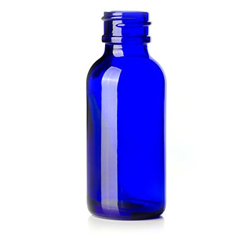 Earthborn Elements Cobalt Glass Bottles with Eye Droppers (1 oz, 4 pk) For Essential Oils, Colognes & Perfumes
