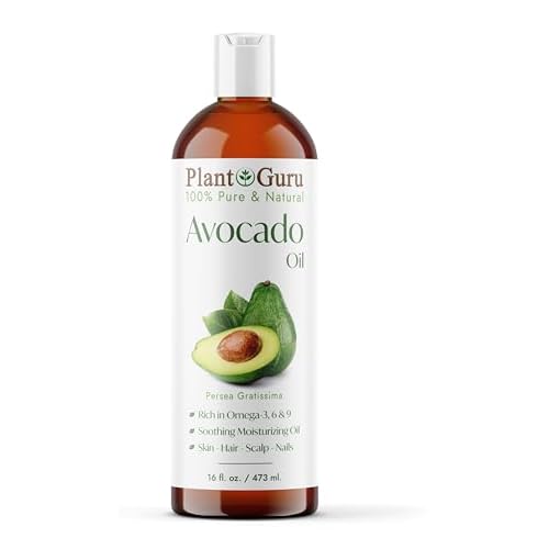 Avocado Oil 16 fl. oz. Cold Pressed 100% Pure Natural Carrier For Skin, Face, and Hair Growth Moisturizer. Perfect For DYI Creams, Lotions, Lip balm and Soap Making.