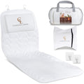 Full Body Bath Pillow (17'' x 49'') - Bathtub Cushion with Headrest Supports Neck, Back and Legs - Free Hanging Hooks for Fast Drying Over Tub - Includes Washing and Travel Bags - White