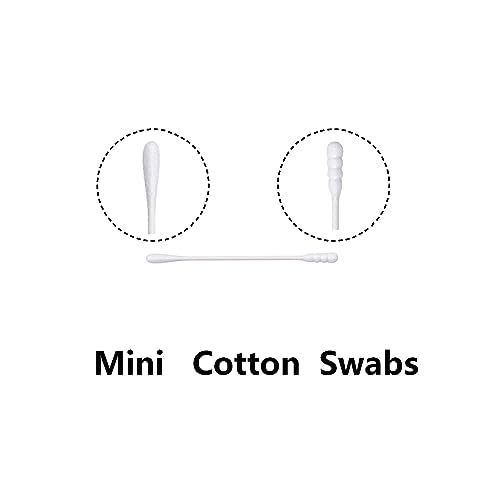 500pcs Mini Cotton Swabs with Paper Stick - Spiral & Round Tips for Personal Care & Cleaning