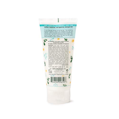 Earth Therapeutics Tea Tree Oil Foot Balm for Dry Cracked Feet (6 oz)