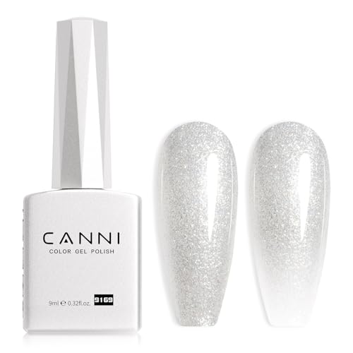 CANNI 9169 Silver Stardust Glitter Gel Nail Polish 1Pcs UV/LED Soak-Off