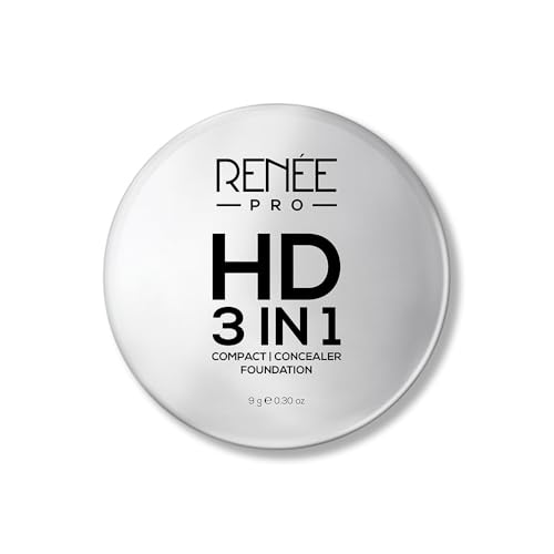 RENEE PRO HD 3 In 1 Compact - Gres 9 Gm, Works As Concealer, Foundation & Powder, SPF 20, Matte Finish, High Coverage, Ultralight & Silky Smooth Finish, Enriched With Vitamin E, C & Aloe Vera