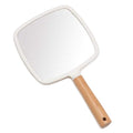 YEAKE Wood Handle Hand Mirror for Makeup - Portable Travel