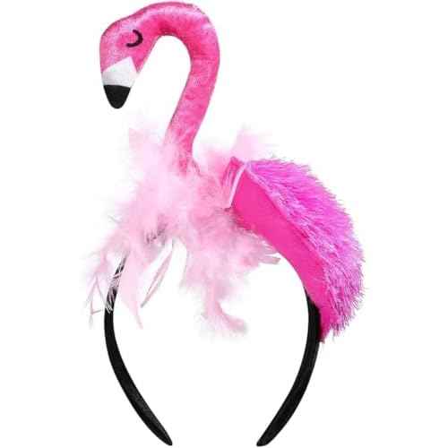 Pink Flamingo Headband Cute Flamingo Hat Creative Flamingo Headdress for Halloween Flamingo Headband for Women Carnival Tropical Party Hair Accessory