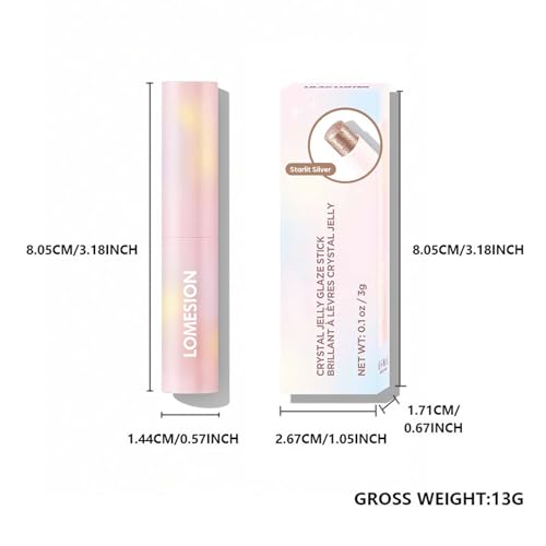 Crystal Jelly Glaze Eyeshadow Stick Shimmer with Brush Easy to Blend Long Lasting Eye Shadow Brightener Pencil Crayon