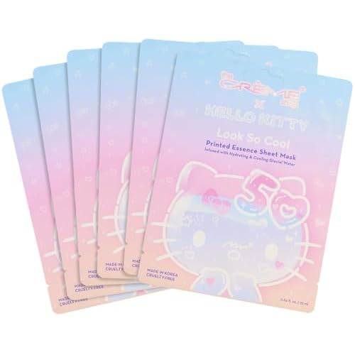 The Cr?me Shop x Hello Kitty Feel So Clear Printed Essence Sheet Mask, Clarifying and Hydrating Face Mask with Tea Tree and Hyaluronic Acid - 50th Year Anniversary Limited Edition - (Pack of 6)