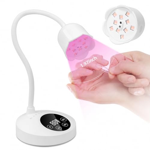 Makartt Mini UV Nail Lamp – 30mW/cm² LED, 360° Gooseneck, Auto Sensor