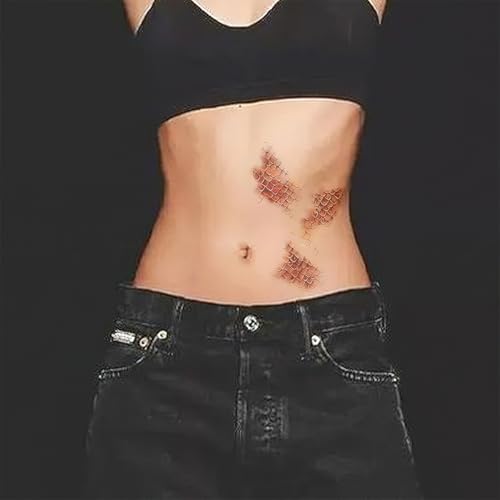 Gold Python Scale Tattoo Stickers - Waterproof Temporary Tattoos (4 Sheet)
