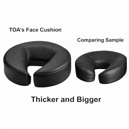 TOA Universal Massage Table Face Cushion - 3.5 Inch Memory Foam Headrest (Black)