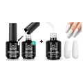 Beetles Gel Nail Polish Set: No-Wipe Top & Base Coat with White 15ml