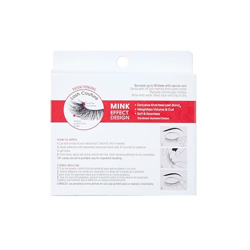 KISS Faux Mink, False Eyelashes, 'Muse', 14mm, Includes 2 Pairs Of Lashes, Easy to Apply, Reusable Lash Clusters