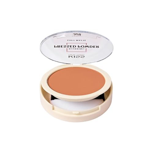 Kiss Soft Matte Pressed Powder - Pore Blurring Face Powder, Classic Tan
