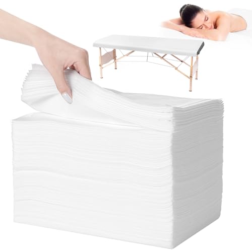 100PCS Disposable Massage Table Sheets, 71¡± x 31.5¡± Disposable Massage Bed Covers, Breathable Non-Woven Fabric Tattoo Bed Sheets, Single Use Hygiene Sheet for SPA Centers, Beauty Salons, Hotels