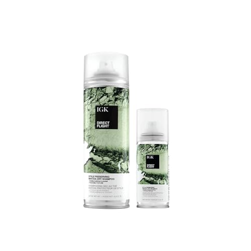 IGK DIRECT FLIGHT Multi-Tasking Matcha Dry Shampoo | Light Cleanse + Style Preserving | Vegan + Cruelty Free |